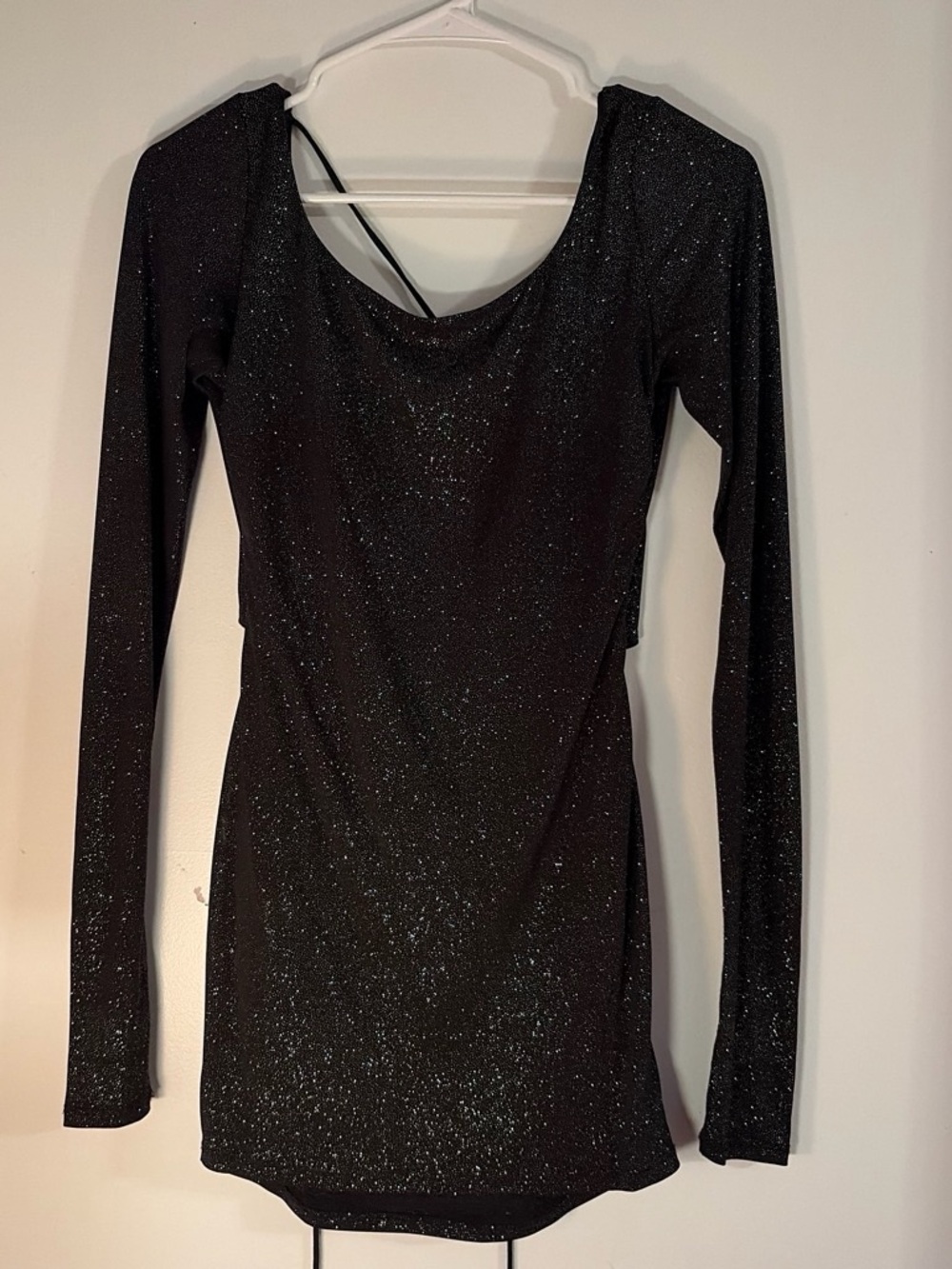 Lucy in the Sky Black Sparkle Long-Sleeve Bodycon Dress